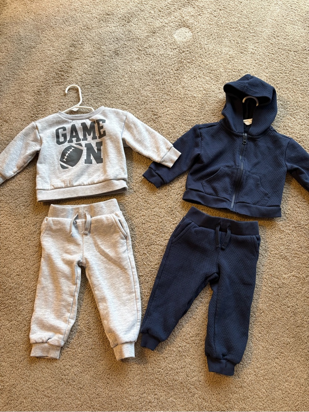 Toddler Navy and Light Gray Jogger Sets - 2-Pack
